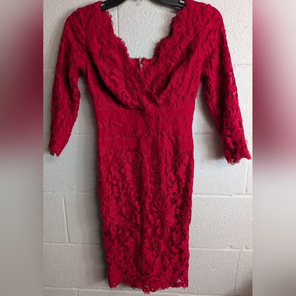 Tadashi Shoji Red Bodycon Dress Sz. 2P